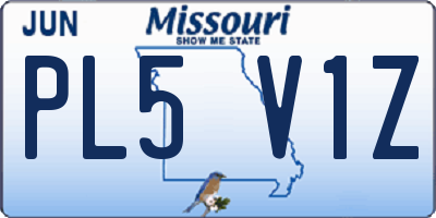 MO license plate PL5V1Z