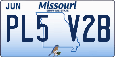 MO license plate PL5V2B