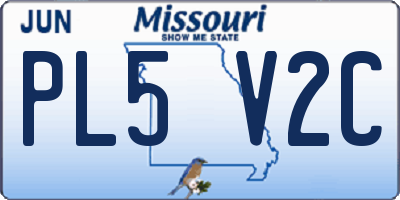 MO license plate PL5V2C