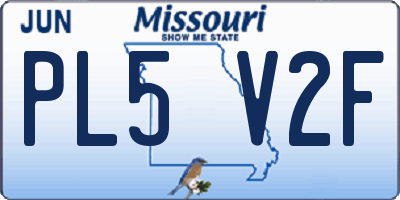 MO license plate PL5V2F