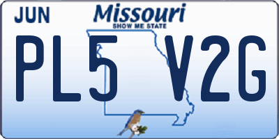 MO license plate PL5V2G