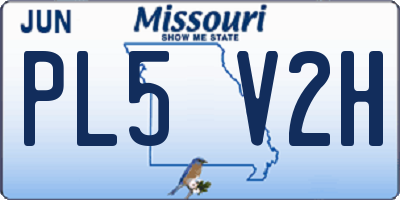MO license plate PL5V2H