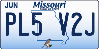 MO license plate PL5V2J