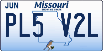 MO license plate PL5V2L