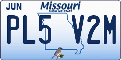 MO license plate PL5V2M