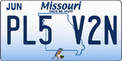 MO license plate PL5V2N