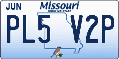 MO license plate PL5V2P