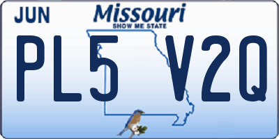 MO license plate PL5V2Q