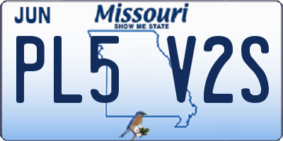 MO license plate PL5V2S