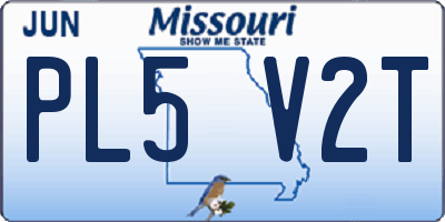 MO license plate PL5V2T