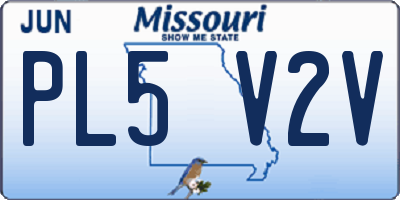 MO license plate PL5V2V