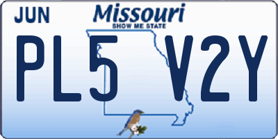 MO license plate PL5V2Y