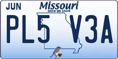 MO license plate PL5V3A
