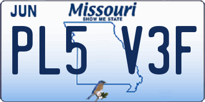 MO license plate PL5V3F