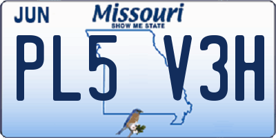 MO license plate PL5V3H