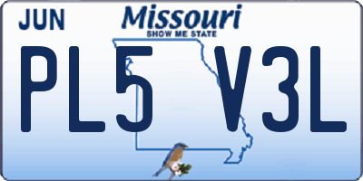 MO license plate PL5V3L