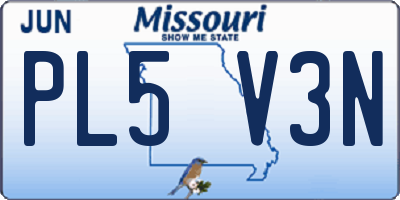 MO license plate PL5V3N