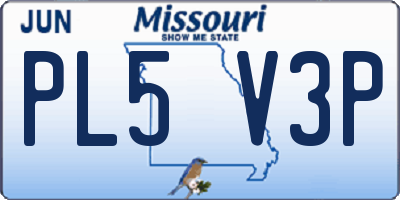 MO license plate PL5V3P