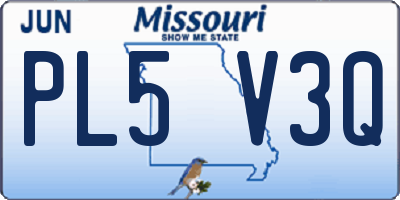 MO license plate PL5V3Q