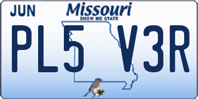 MO license plate PL5V3R