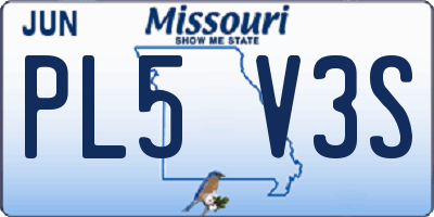 MO license plate PL5V3S