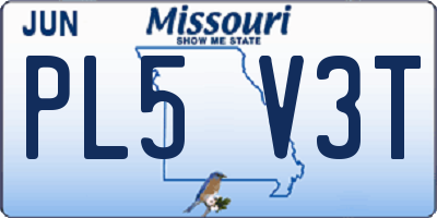 MO license plate PL5V3T