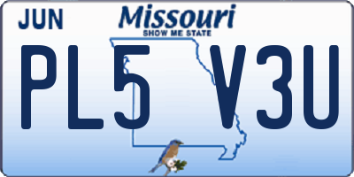 MO license plate PL5V3U