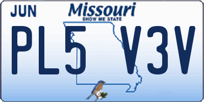 MO license plate PL5V3V