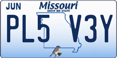 MO license plate PL5V3Y