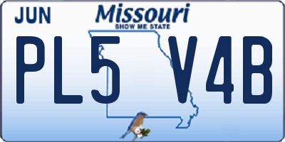 MO license plate PL5V4B