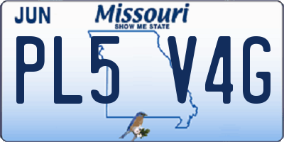 MO license plate PL5V4G