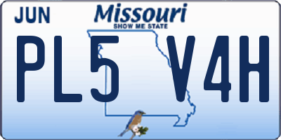 MO license plate PL5V4H