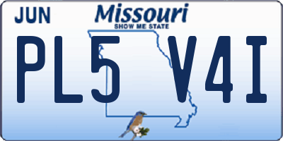 MO license plate PL5V4I