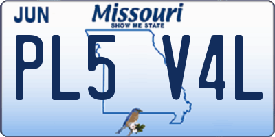 MO license plate PL5V4L