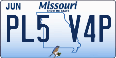 MO license plate PL5V4P