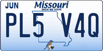 MO license plate PL5V4Q