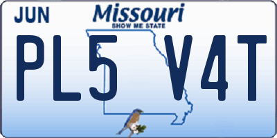 MO license plate PL5V4T