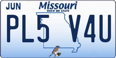 MO license plate PL5V4U