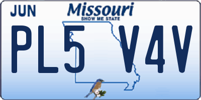 MO license plate PL5V4V