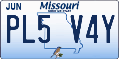 MO license plate PL5V4Y