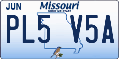 MO license plate PL5V5A