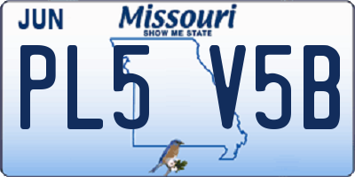 MO license plate PL5V5B