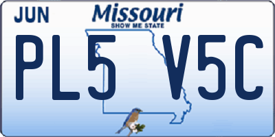 MO license plate PL5V5C