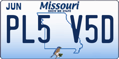 MO license plate PL5V5D