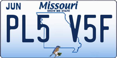 MO license plate PL5V5F