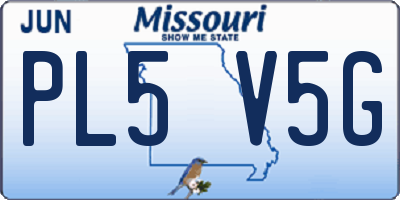 MO license plate PL5V5G
