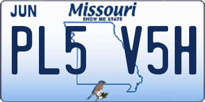 MO license plate PL5V5H