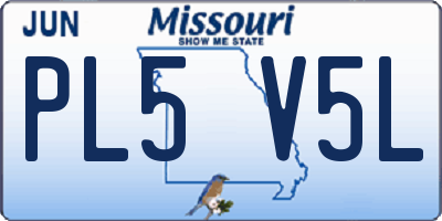 MO license plate PL5V5L