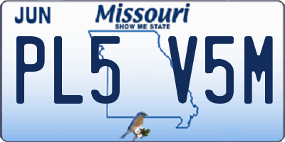 MO license plate PL5V5M