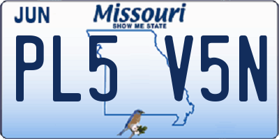MO license plate PL5V5N